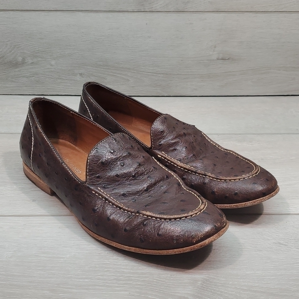 Donald j Pliner Mens Mathis Loafer Ostrich Leather Slip on dress shoes sz 7